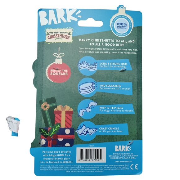 Bark Deck The Howls Peppermice Slippies Squeakers Crazy Crinkle Dog Toy XS-S - Picture 5 of 5